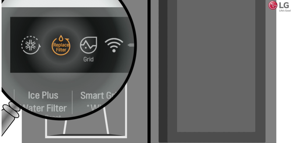 Bộ lọc nước bên trong tủ lạnh LG side by side