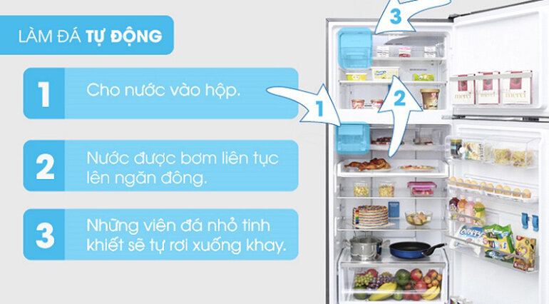 Kiểm tra bộ phận làm đá tự động, khay chứa đá và đường cấp nước