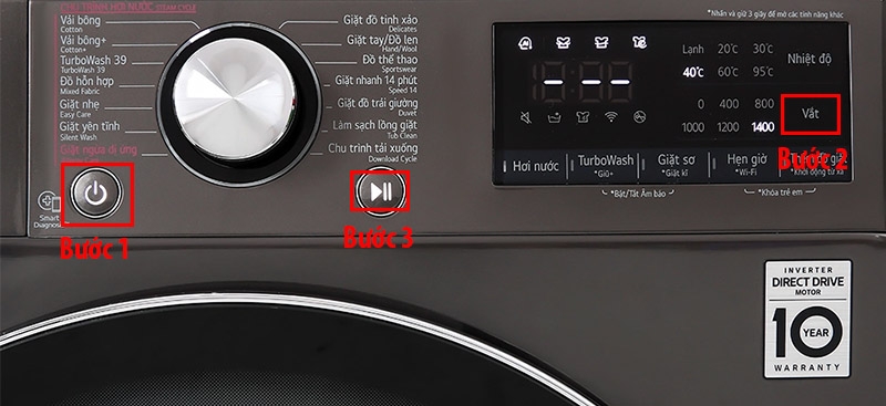 Kiểm tra mã lỗi trên màn hình máy giặt LG