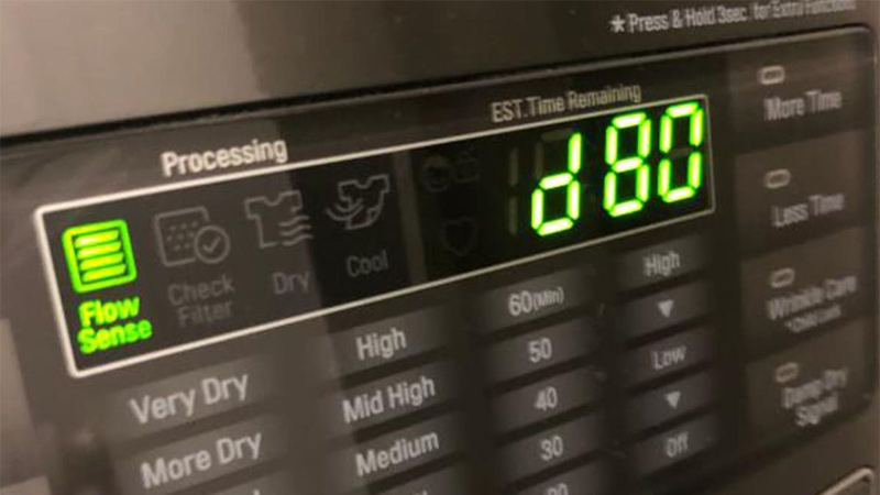 Máy sấy LG báo lỗi d80, d90, d95 (Flow Sense)