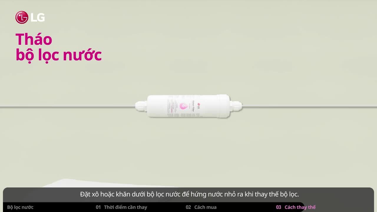 Thay thế bộ lọc nước mới cho tủ lạnh LG