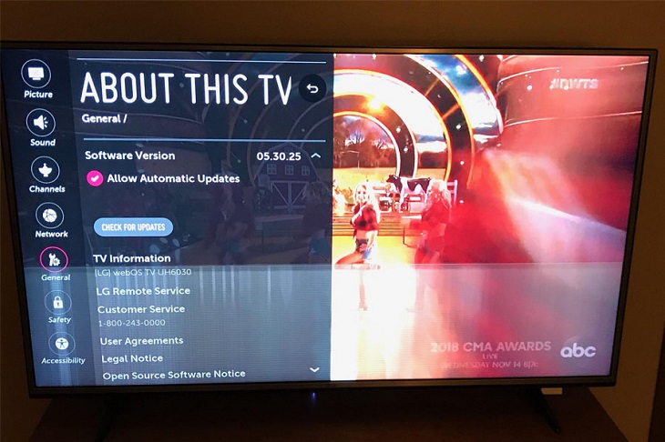 Tivi LG báo lỗi không vào được ứng dụng YouTube, Netflix